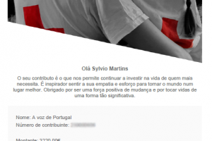 Prova da Doação para a Cruz Vermelha